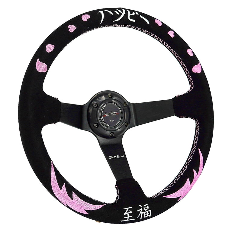 NRG Steering Wheel [3 Deep Dish/350mm/Blue Spoke/Leather NRG Steering Wheel [3 Deep Dish/350mm/Blue Spoke/Leather