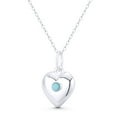 thumbnail image 1 of Heart & Blue Crystal Love Charm 22x14mm (0.9x0.6in) Pendant & Chain Necklace in .925 Sterling Silver, 1 of 1