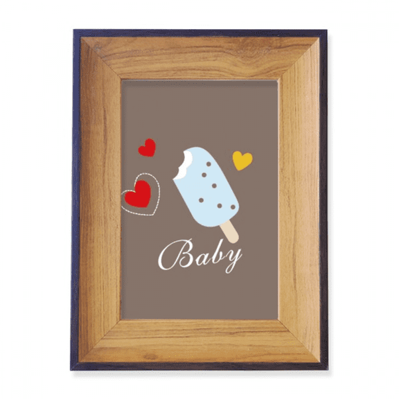 Heart Blue Popsicle Sweet Ice Photo Frame Exhibition Display Art Desktop Painting