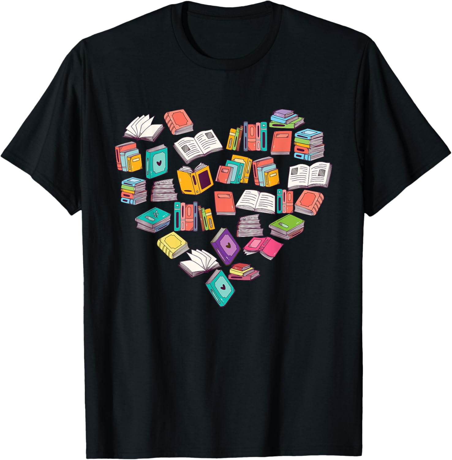 Heart Bookshelf - Book Lover School Librarian Library T-Shirt - Walmart.com