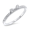 thumbnail image 1 of Heart Bowtie Clear CZ Promise Ring .925 Sterling Silver Love Band White Jewelry Female Size 10, 1 of 4