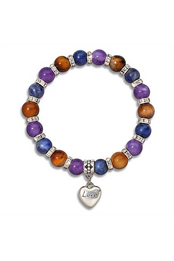 Heart Bracelet Beaded Bracelet Stretch Jewelry Anxiety Feel Better Inspirational Stress Relief Gifts for Women Girls