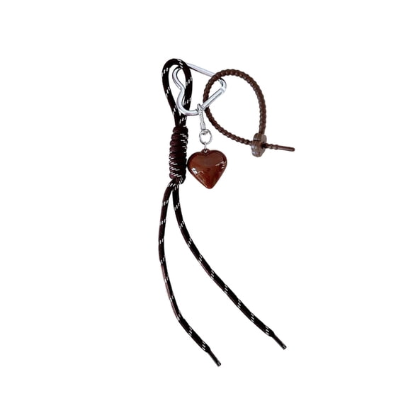 Heart Braided Rope Keychain Pendant Handwoven String Keyring Accessory for Women