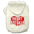 thumbnail image 1 of Heart Breaker Screen Print Pet Hoodie, Cream - Small, 1 of 1