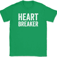 thumbnail image 1 of Heart Breaker T-Shirt Funny Dating Hot Hansome Beautiful Joke Humor Text Tee - Green, 5XL, 1 of 1