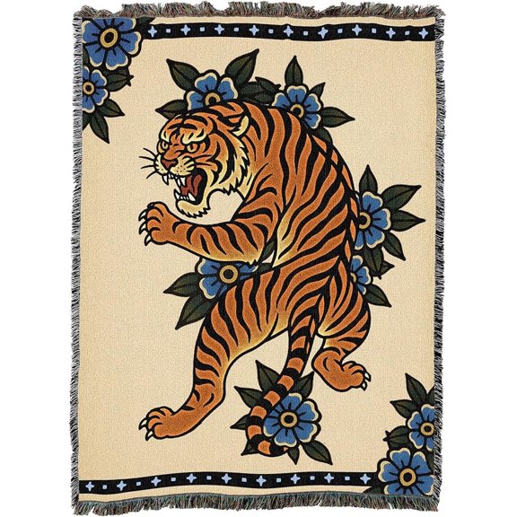 Heart Breaker - Tattoo Design - Tapestry Throw Blanket Woven from Cotton - Made