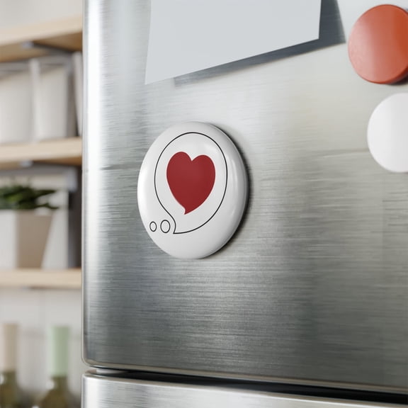 Heart Bubble Button Fridge Magnet