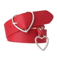 thumbnail image 1 of Heart Buckle PU Leather Alloy Buckle Waist for Red Red Heart 105cm, 1 of 6