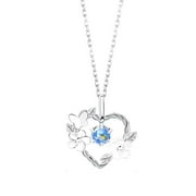 Heart Butterfly and Cherry Blossom Necklace Simple Gift V8V3