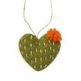 thumbnail image 1 of Heart Cactus with Orange Flower Felt Ornament Olive Color H, 1 of 1