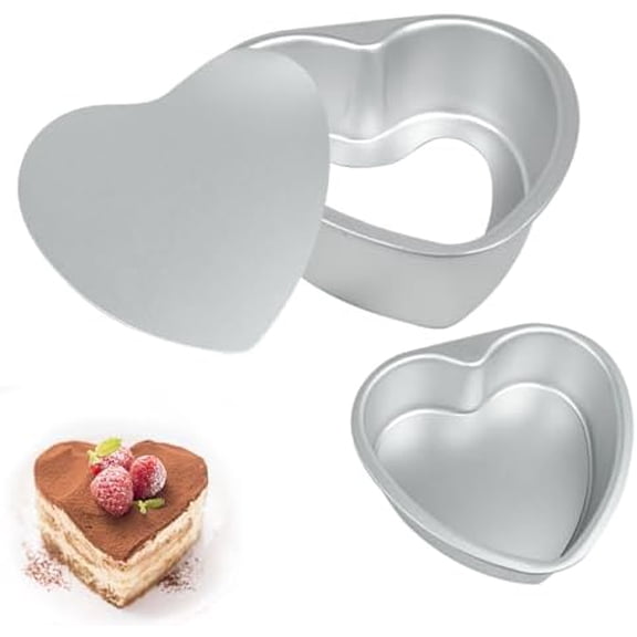 Heart Cake Pan 6+8inch Heart Shaped Cake Pan Removable Bottom Deep Mold Aluminum$$Home Decor, Kitchen, & Other
