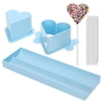 thumbnail image 1 of Heart Cake Pop Mold Set with 9 Inch Tray and Sticks, ABS Cake Pop Maker, Baking Molds Kit for Parties, Wedding,Home Desserts Making - Blue, 1 of 6