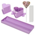 thumbnail image 1 of Cake Pop Mold Set with 9 Inch Tray and Sticks,Heart Cake Pop Cutter and Pusher, Baking Molds Kit for Parties, Wedding,Home Desserts Making-Purple, 1 of 7