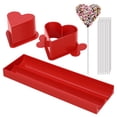 thumbnail image 1 of Heart Cake Pop Mold Set with 9 Inch Tray and Sticks, Circle Cake Pop Cutter and Pusher, Baking Molds Kit for Parties, Wedding,Home Desserts Making - Red, 1 of 6