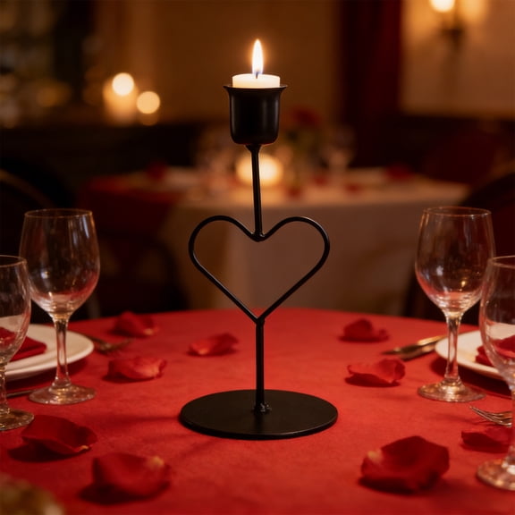 Heart Candle Holder,Metal Love Candle Holder, for Pillar Candlestick Unity Bride Candles Table Centerpiece Deocr Reception and Ceremony Deocration Gift Home Dinner Party
