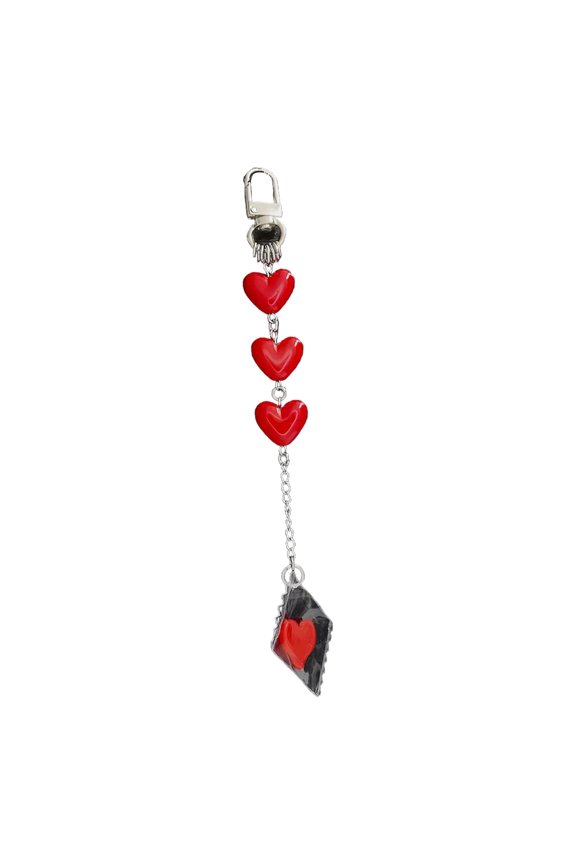 Heart Candy Keyring Accessory With Resin Alloy Detail For Purse or Backpacks