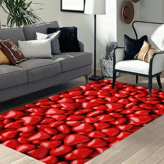 Heart Candy Rug, Kitchen Rug, Dining Room Rug, Food Decor Rug, Modern Rug, Entryway Rug, Decorative Rug, Corridor Rug, Step Rug,Rug, 3.3'x9.2' - 100x280 cm