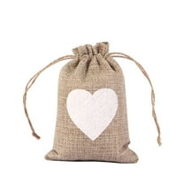 Heart Canvas Drawstring Bags For Wedding Favors, Small Valentine'S Day Gift Pouches For Candy Party Decoration, 3.93 X 5.51 Inches Soft Polyester Storage Sacks, Diy Arts Crafts Organizing Supplies