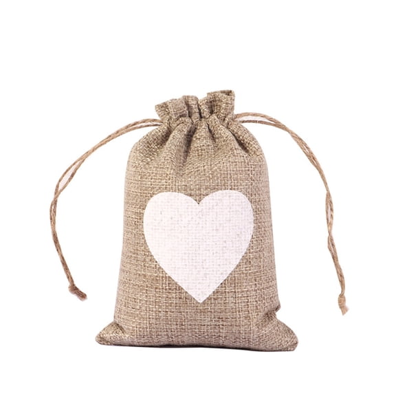 Heart Canvas Drawstring Bags For Wedding Favors, Small Valentine'S Day Gift Pouches For Candy Party Decoration, 3.93 X 5.51 Inches Soft Polyester Storage Sacks, Diy Arts Crafts Organizing Supplies