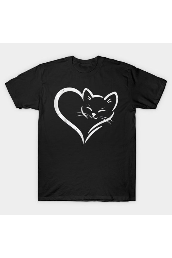 Heart Cat Face Meme Cat Pet Animal Cat Mom Women Girls Kids Unisex T-Shirt, for men & women, up to size 5XL