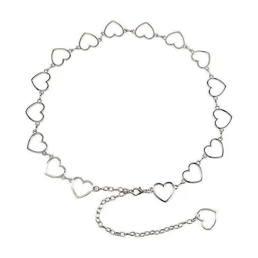Heart Chain Belt Metal Waist Chains 2024 Women's Heart Circle Women