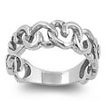 thumbnail image 1 of Heart Chain Link Forever Love Stackable Ring 925 Sterling Silver Band Jewelry Female Male Size 8, 1 of 4