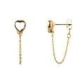 thumbnail image 1 of Bella by Thorne Heart Chain Stud Adult Earrings, Gold/Clear, 1 of 5