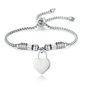 LINNALOVE Heart Charm Bracelets with Adjustable Bolo Chain - The Perfect Gift for Women, Including Mothers, Wife, Daughters, and Girlfriends - Ideal for Christmas, Birthdays, New Year's, and Anniversaries