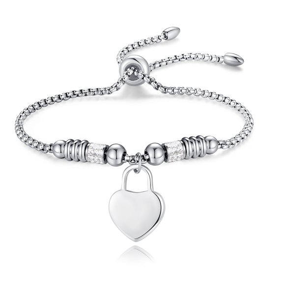 Heart Charm Bracelets with Adjustable Bolo Chain - The Perfect Gift for Women, Including Mothers, Wife, Daughters, and Girlfriends - Ideal for Christmas, Birthdays, New Year's, and Anniversaries