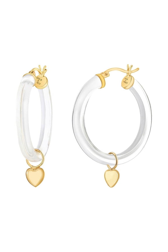 Heart Charm Lucite Hoops