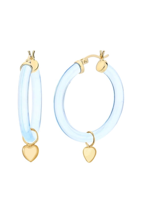 Heart Charm Lucite Hoops