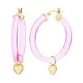 thumbnail image 1 of Heart Charm Lucite Hoops, 1 of 2