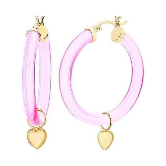 Heart Charm Lucite Hoops