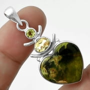 Heart Chrome Chalcedony, Citrine & Peridot 925 Silver Pendant Jewelry P-1593 SDP118127