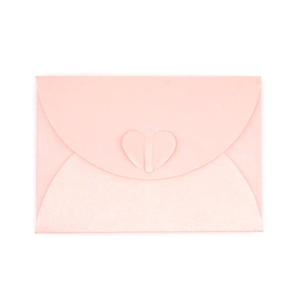 Heart Clasp Mini Envelopes, Pink Tiny Envelopes for Love Letters & Personal Notes, Wedding Greeting Party