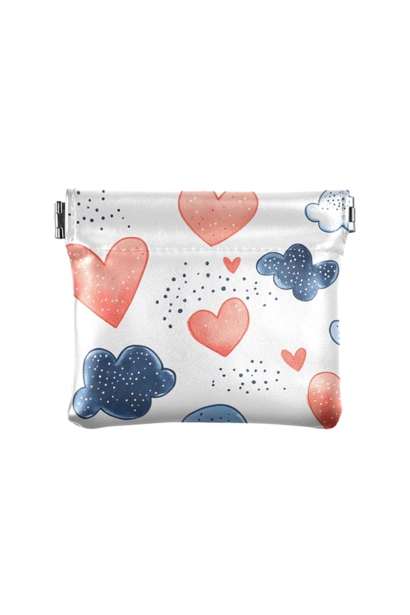 Heart Cloud Wallet Small PU Leather Change Pouch Wallet for Women