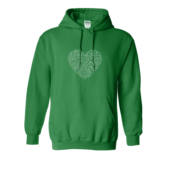Heart Clovers St Saint Patricks Day Gift Sarcastic Humor Novelty Funny Men's Hoodies