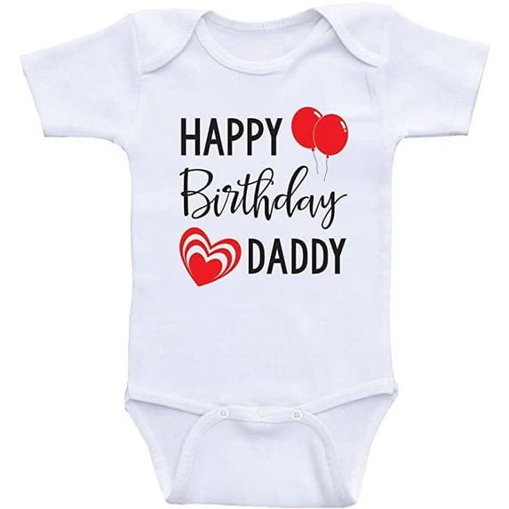 Heart Co Designs Birthday Baby Clothes Happy Birthday Daddy Dad's Birthday Baby Onesie Shirt