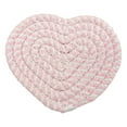thumbnail image 1 of Heart Coasters, Handmade Braided Cotton Cute Coasters with Holder, Drink Accessories for Home Restaurant Tea Coffee Bar Decoration (5X4In) Light Pink, 1 of 5