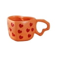 thumbnail image 1 of Heart Coffee Mug - 12 oz Ceramics Mugs with Colorful Hearts, Holiday,Valentineâs Gift for Loved Ones(Orange), 1 of 5