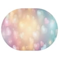 thumbnail image 1 of Heart Colorful Pastel Love Heart Rainbow Oval Table Cloths 54x72in Polyester Waterproof and Reusable Foldable Table Clothes for Event Wedding Banquet & Parties, 1 of 1