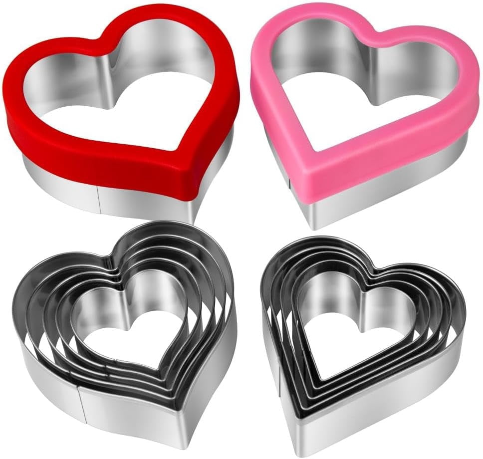 Croquant Cutter Set Heart Cookie Cutter Set, 12 Pieces Metal Cookie Cutters Shape for ...