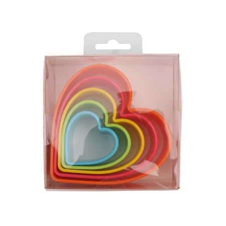 Heart Cookie Cutter Set, Multi-Color, 5 Pieces, Plastic Material, Way to Celebrate