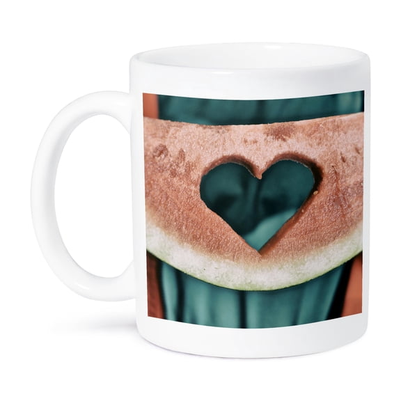3dRose, Heart created with a watermelon, 11oz Mug