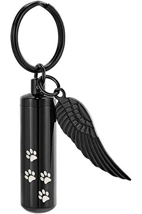 Heart Cremation Ash Urn Keychain for Pet Ashes Paw Print Memorial Ash Jewelry Pet Keepsake Urn Key Chain for Ashes for Dog Cat