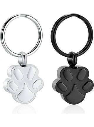 New Dog Lover Enamel Paw Bone Heart Keychain Clip Removable Bag Charm Black