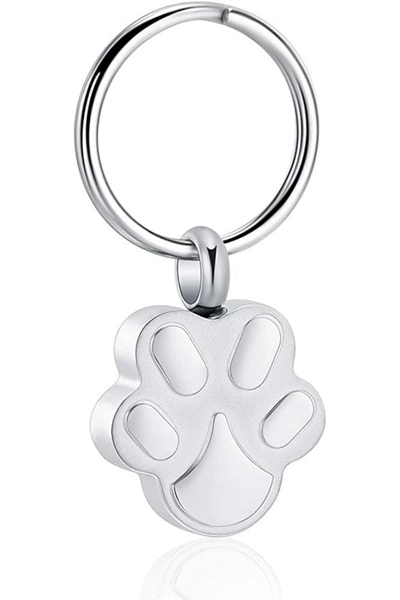 Heart Cremation Ash Urn Keychain for Pet Ashes Paw Print Memorial Ash Jewelry Pet Keepsake Urn Key Chain for Ashes for Dog Cat