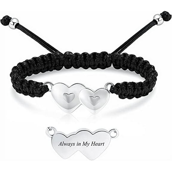Heart Cremation Bracelet for Ashes for Women Stainless Steel Pendant Urn Memorial Jewelry Loved Ones Cremation Bracelet
