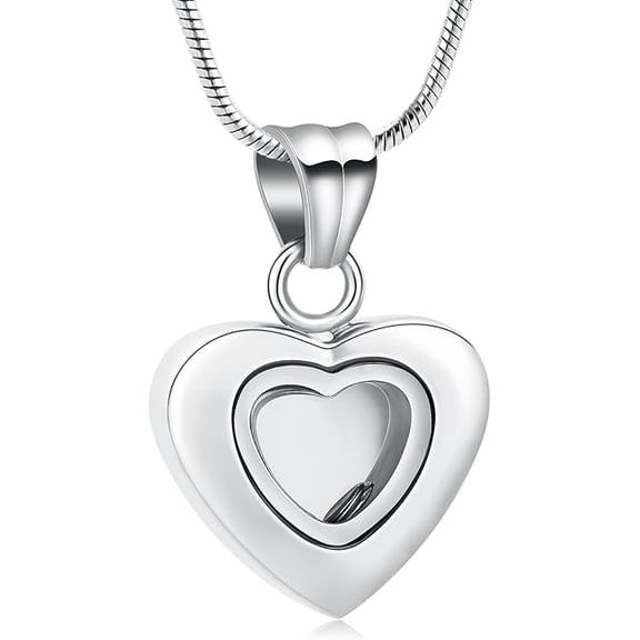 Heart Cremation Jewelry Glass Cremation Jewelry Necklace for Ashes Heart Memorial Lockets Stainless Steel Keepsake Urn Ashes Pendant