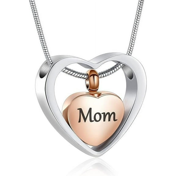 Heart Cremation Jewelry Heart Urn Necklaces for Ashes for Women Urn Memorial Mini Keepsake Ashes Hollow Pendant